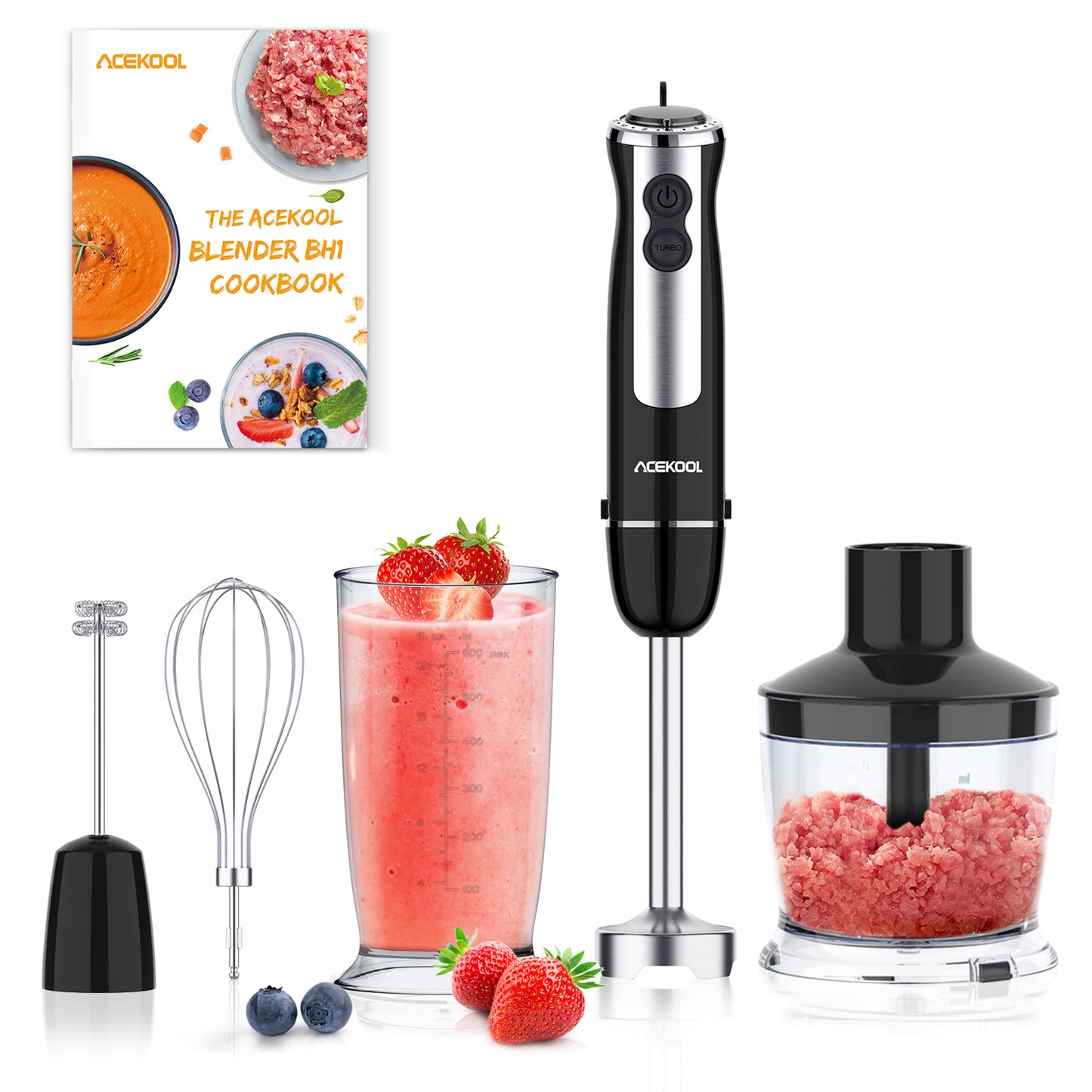Acekool Blender BH1 - 5-in-1 Immersion Hand Blender