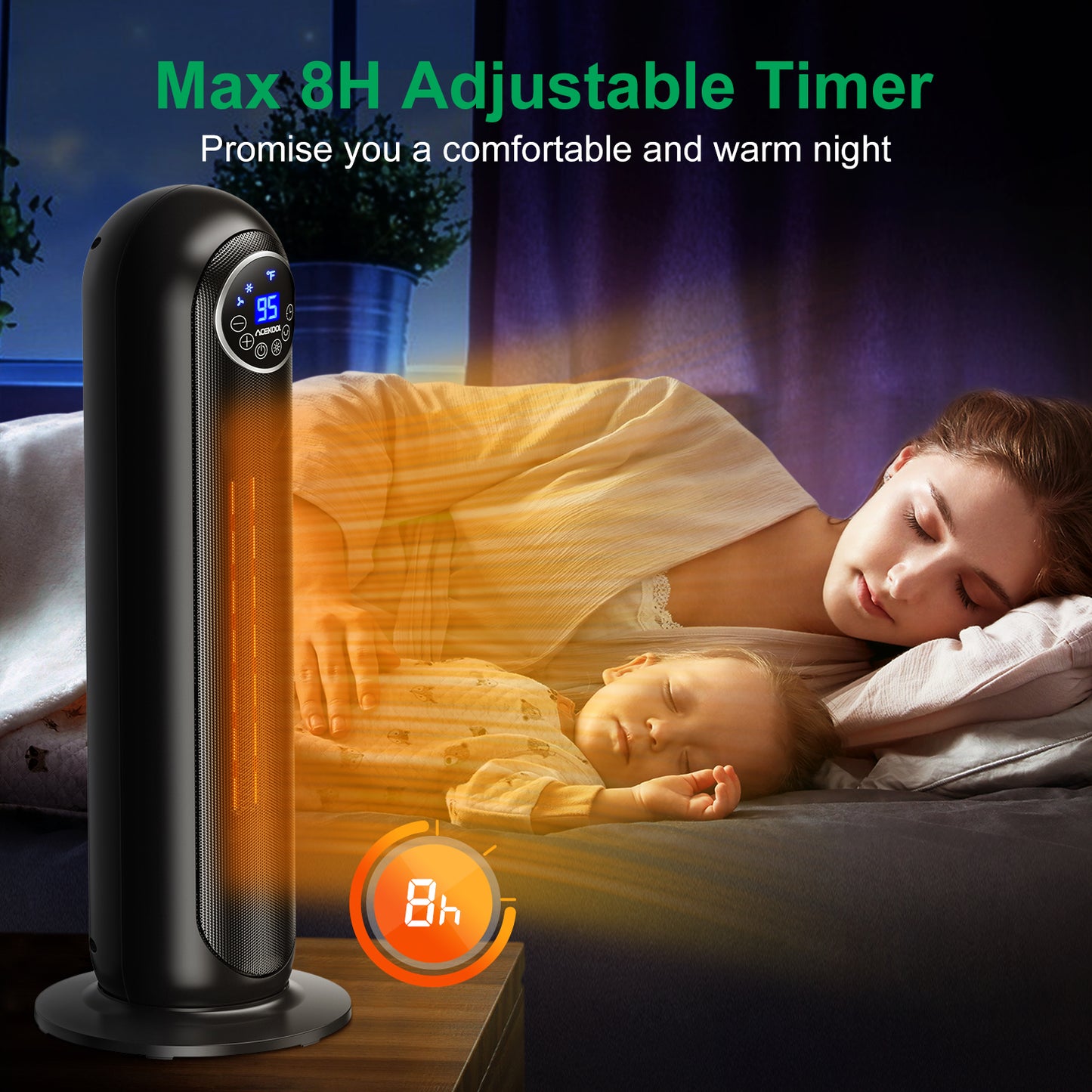 Acekool Space Heater HF1 - 1500W 2s Heat Up Heater