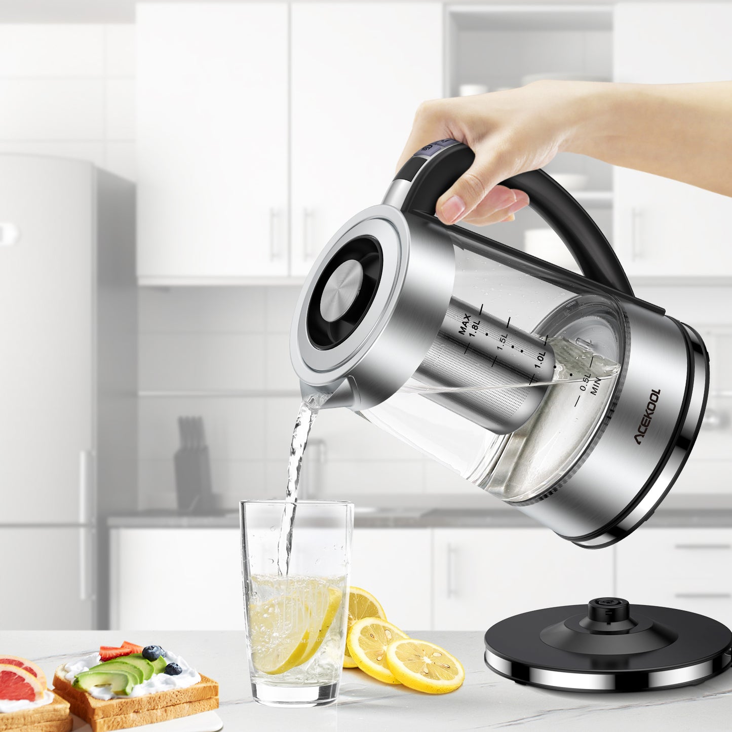 Acekool Kettle KB1 - 1.8L Glass Electric Tea Kettle