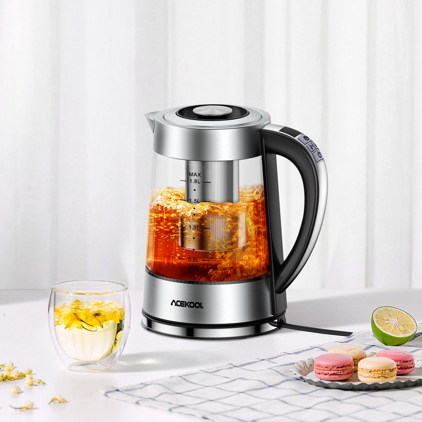 Acekool Kettle KB1 - 1.8L Glass Electric Tea Kettle