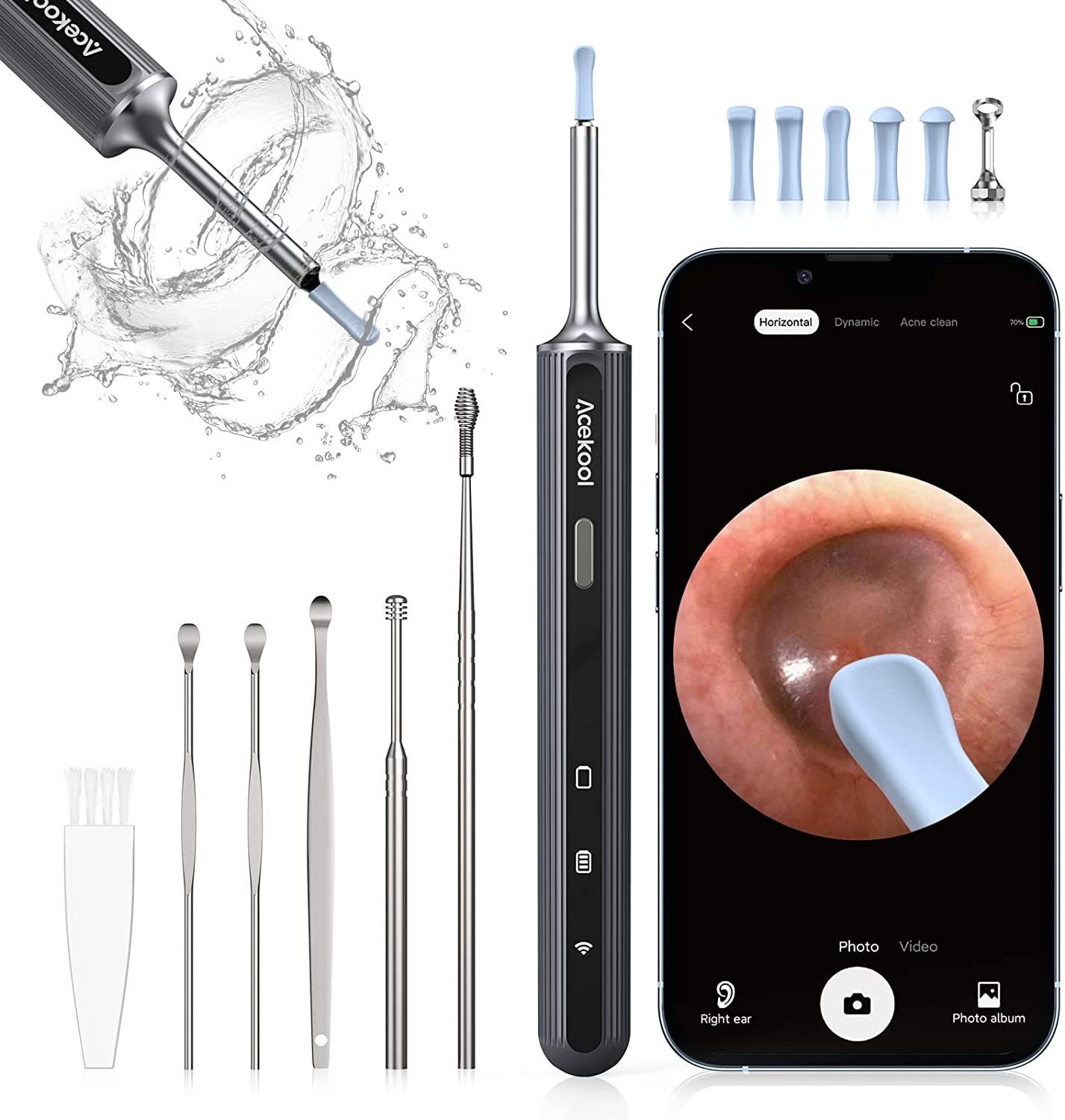 Acekool Ear Wax Removal EV1 - 1080P HD Ear Camera