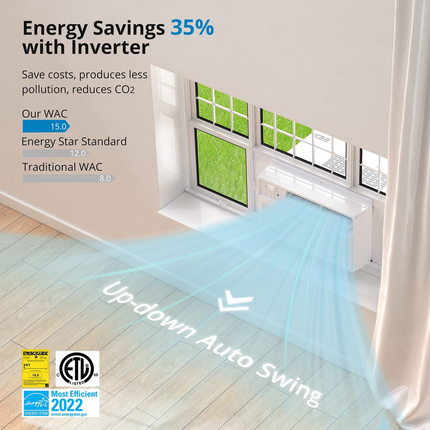 Acekool Air Conditioner CW4 - 8000 BTU Inverter Window Air Conditioner