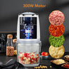 Acekool Mini Food Processor, Meat Grinder with 3D Stainless Steel Blades,Glass Bowl for Meat, Onions, Vegetables, Fruits, 600ML Capacity 