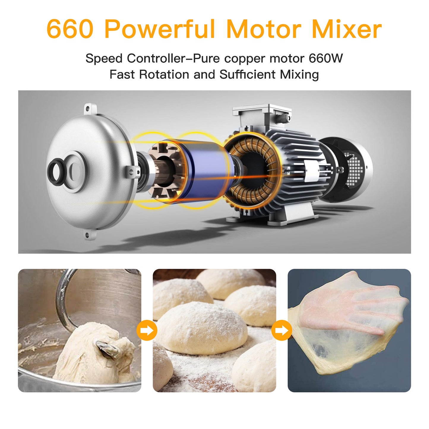 Acekool Mixer MC1 -  7.5 Quart 10 Speeds Tilt-Head Stand Mixer