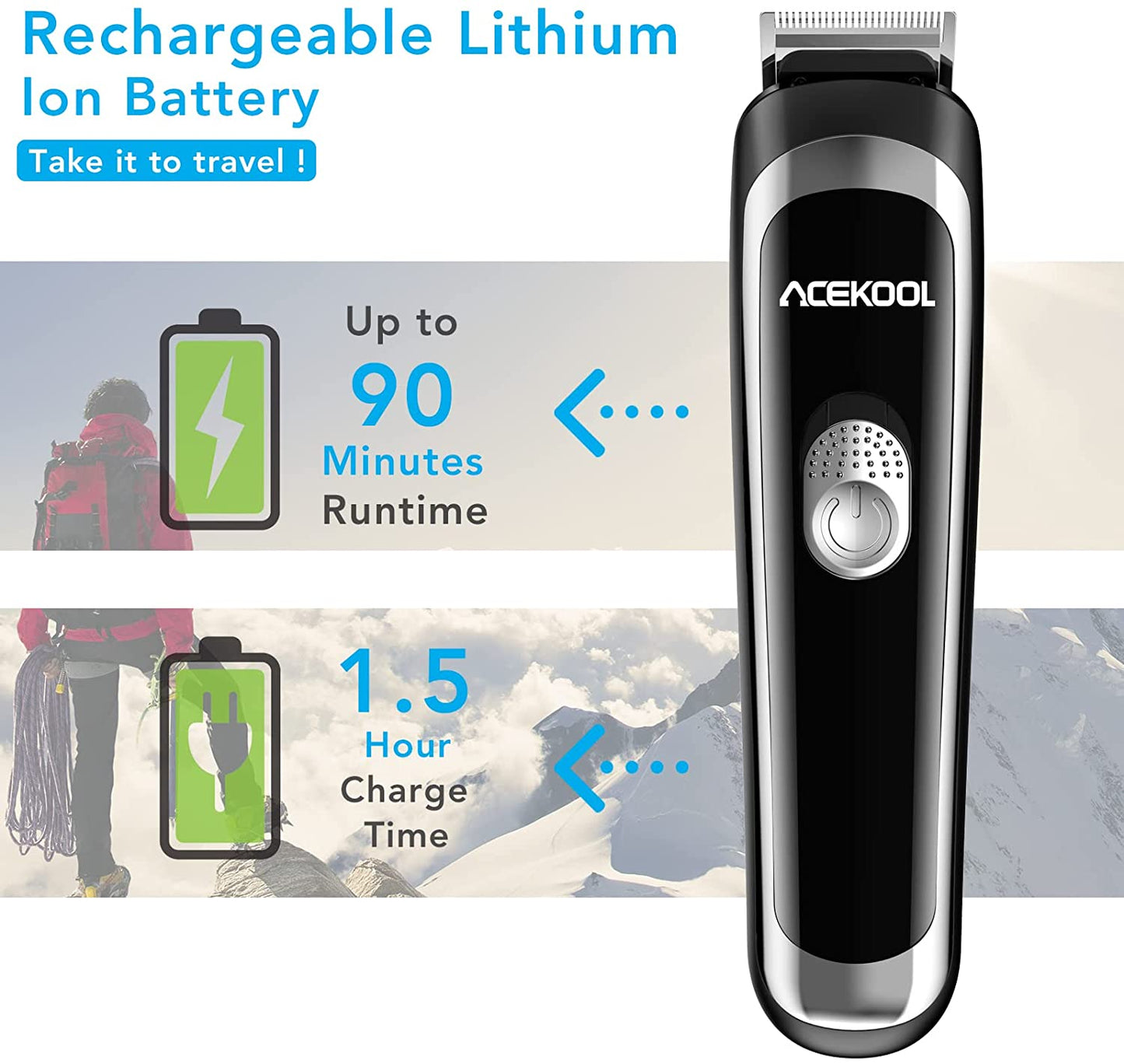 Acekool Hair Trimmer BT1 - 19-in-1 Cordless Grooming Kit
