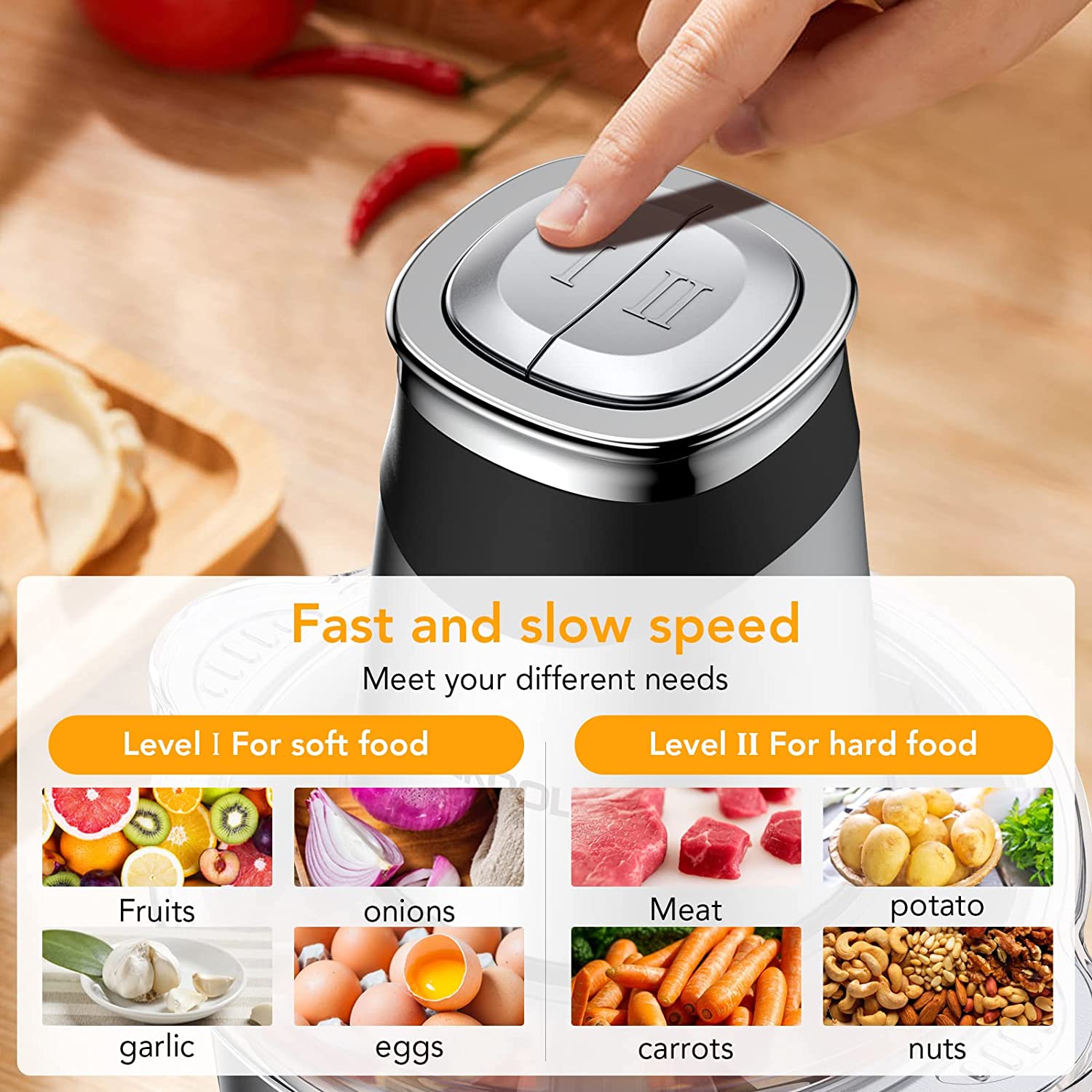 Mini Food Processor with 2.5 Cup Glass Bowl, Acekool Small Electric Food  Chopper for Vegetables Meat Fruits Nuts Puree - 300W 2 Speed Kitchen Food