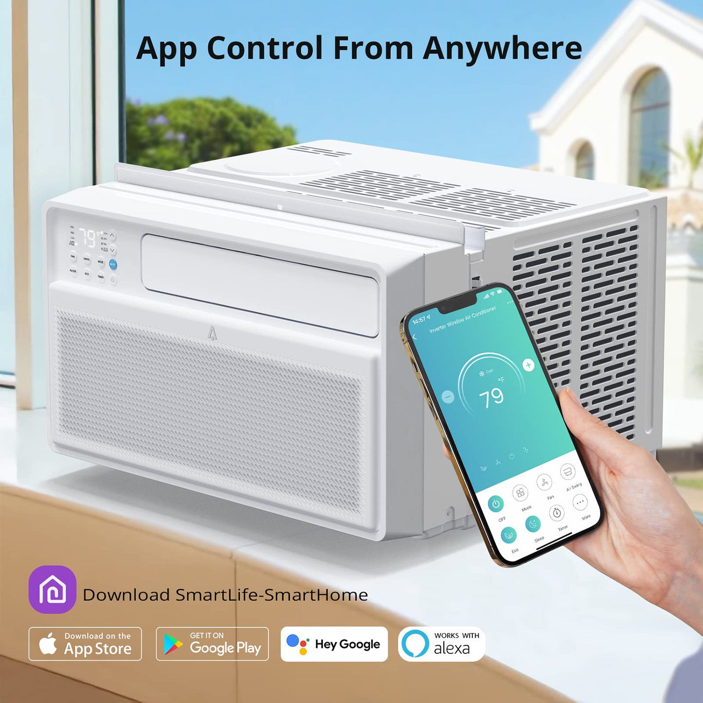 Acekool Air Conditioner CW4 - 8000 BTU Inverter Window Air Conditioner