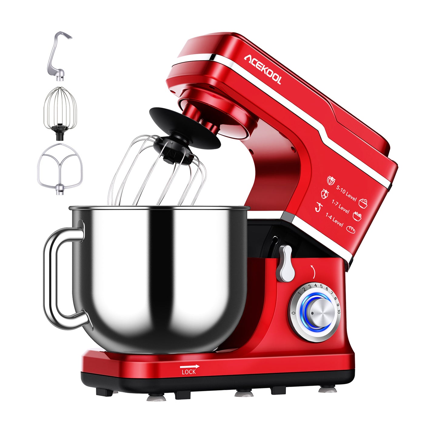 Acekool Mixer MC1 -  7.5 Quart 10 Speeds Tilt-Head Stand Mixer